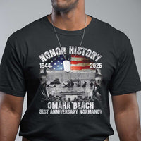 Omaha Beach D Day 81 ST Anniversary Honor History Normandy T Shirt American Flag WWII