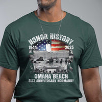 Omaha Beach D Day 81 ST Anniversary Honor History Normandy T Shirt American Flag WWII