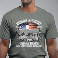 Omaha Beach D Day 81 ST Anniversary Honor History Normandy T Shirt American Flag WWII