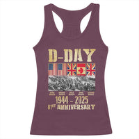 D Day 81st Anniversary Honor History Normandy WWII Racerback Tank Top