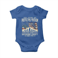 250 Years Of Protecting Freedom Defending Liberty Since 1775 Baby Onesie US Military Army Birthday