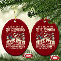 250 Years Of Protecting Freedom Defending Liberty Since 1775 Ceramic Ornament US Military Army Birthday - Wonder Print Shop