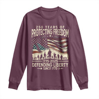 250 Years Of Protecting Freedom Defending Liberty Since 1775 Long Sleeve Shirt US Military Army Birthday