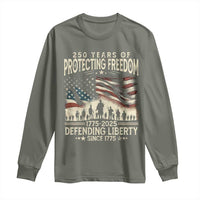 250 Years Of Protecting Freedom Defending Liberty Since 1775 Long Sleeve Shirt US Military Army Birthday