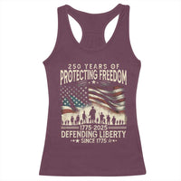 250 Years Of Protecting Freedom Defending Liberty Since 1775 Racerback Tank Top US Military Army Birthday