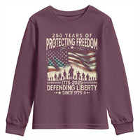 250 Years Of Protecting Freedom Defending Liberty Since 1775 Youth Sweatshirt US Military Army Birthday