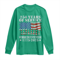 250 Years Of Service Semiquincentennial Long Sleeve Shirt US Military Army Birthday American Flag