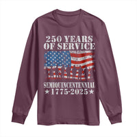 250 Years Of Service Semiquincentennial Long Sleeve Shirt US Military Army Birthday American Flag