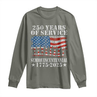 250 Years Of Service Semiquincentennial Long Sleeve Shirt US Military Army Birthday American Flag