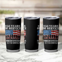 250 Years Of Service Semiquincentennial Tumbler Cup US Military Army Birthday American Flag
