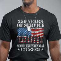 250 Years Of Service Semiquincentennial T Shirt US Military Army Birthday American Flag