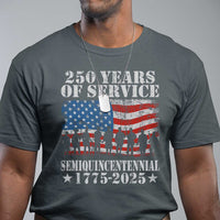 250 Years Of Service Semiquincentennial T Shirt US Military Army Birthday American Flag
