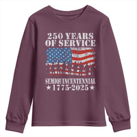 250 Years Of Service Semiquincentennial Youth Sweatshirt US Military Army Birthday American Flag