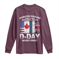 Operation Overlord D Day Normandy France WWII Never Forget Long Sleeve Shirt