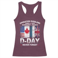 Operation Overlord D Day Normandy France WWII Never Forget Racerback Tank Top