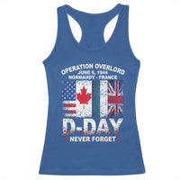 Operation Overlord D Day Normandy France WWII Never Forget Racerback Tank Top