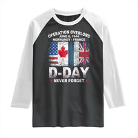 Operation Overlord D Day Normandy France WWII Never Forget Raglan Shirt