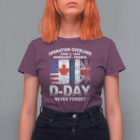 Operation Overlord D Day Normandy France WWII Never Forget T Shirt For Women