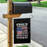 Proud Daughter Of A World War II Veteran Garden Flag American Flag Army Boots - Wonder Print Shop