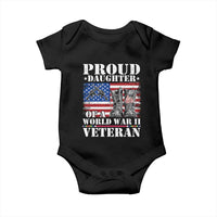 Proud Daughter Of A World War II Veteran Baby Onesie American Flag Army Boots - Wonder Print Shop