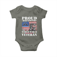 Proud Daughter Of A World War II Veteran Baby Onesie American Flag Army Boots - Wonder Print Shop