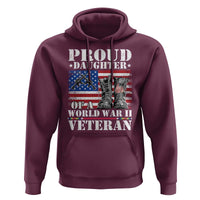 Proud Daughter Of A World War II Veteran Hoodie American Flag Army Boots - Wonder Print Shop