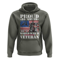 Proud Daughter Of A World War II Veteran Hoodie American Flag Army Boots - Wonder Print Shop