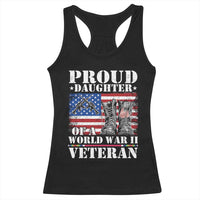 Proud Daughter Of A World War II Veteran Racerback Tank Top American Flag Army Boots - Wonder Print Shop