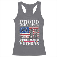 Proud Daughter Of A World War II Veteran Racerback Tank Top American Flag Army Boots - Wonder Print Shop