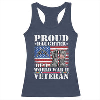 Proud Daughter Of A World War II Veteran Racerback Tank Top American Flag Army Boots - Wonder Print Shop