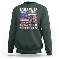 Proud Daughter Of A World War II Veteran Sweatshirt American Flag Army Boots - Wonder Print Shop