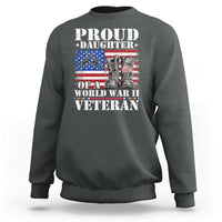 Proud Daughter Of A World War II Veteran Sweatshirt American Flag Army Boots - Wonder Print Shop