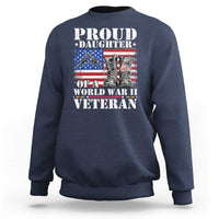 Proud Daughter Of A World War II Veteran Sweatshirt American Flag Army Boots - Wonder Print Shop