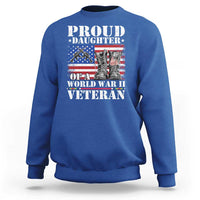Proud Daughter Of A World War II Veteran Sweatshirt American Flag Army Boots - Wonder Print Shop