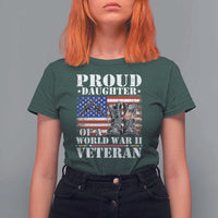 Proud Daughter Of A World War II Veteran T Shirt For Women American Flag Army Boots - Wonder Print Shop