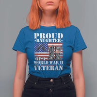 Proud Daughter Of A World War II Veteran T Shirt For Women American Flag Army Boots - Wonder Print Shop