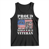 Proud Daughter Of A World War II Veteran Tank Top American Flag Army Boots - Wonder Print Shop
