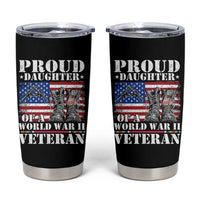 Proud Daughter Of A World War II Veteran Tumbler Cup American Flag Army Boots - Wonder Print Shop