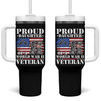 Proud Daughter Of A World War II Veteran Tumbler With Handle American Flag Army Boots - Wonder Print Shop