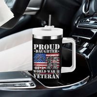 Proud Daughter Of A World War II Veteran Tumbler With Handle American Flag Army Boots - Wonder Print Shop