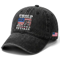 Proud Daughter Of A World War II Veteran Washed Cotton Baseball Cap American Flag Army Boots