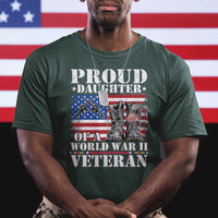 Proud Daughter Of A World War II Veteran T Shirt American Flag Army Boots TS11