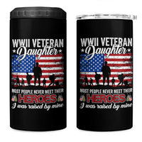 WWII Veteran Daughter Most People Never Meet Their Heroes I Was Raised By Mine 4 in 1 Can Cooler Tumbler American Flag - Wonder Print Shop