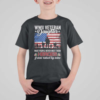 WWII Veteran Daughter Most People Never Meet Their Heroes I Was Raised By Mine T Shirt For Kid American Flag - Wonder Print Shop