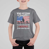 WWII Veteran Daughter Most People Never Meet Their Heroes I Was Raised By Mine T Shirt For Kid American Flag - Wonder Print Shop