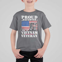 Proud Daughter Of A Vietnam Veteran T Shirt For Kid American Flag Army Boots