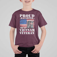 Proud Daughter Of A Vietnam Veteran T Shirt For Kid American Flag Army Boots