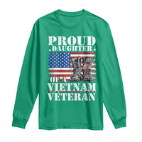 Proud Daughter Of A Vietnam Veteran Long Sleeve Shirt American Flag Army Boots
