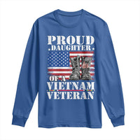 Proud Daughter Of A Vietnam Veteran Long Sleeve Shirt American Flag Army Boots