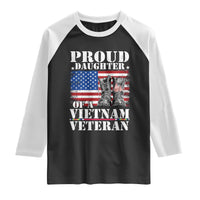 Proud Daughter Of A Vietnam Veteran Raglan Shirt American Flag Army Boots